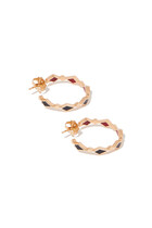 Mosaic Single Hoop Earrings, 18k Pink Gold